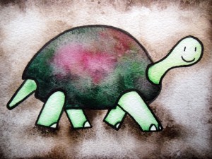 Turtle I (Framed set of 3 Original Watercolors) $150
