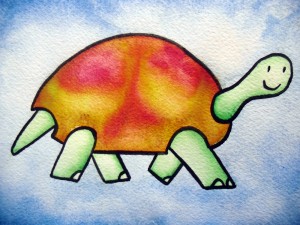 Turtle II (Framed set of 3 Original Watercolors) $150
