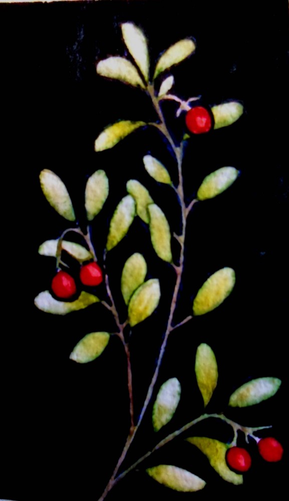 Colorado botanical art Kinnickinnick berry berries Experimental Forest Plein Air Watercolor